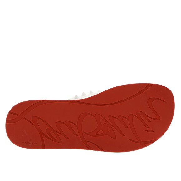Christian Louboutin Loubi Flip Flop White Rubber Size 11 US New